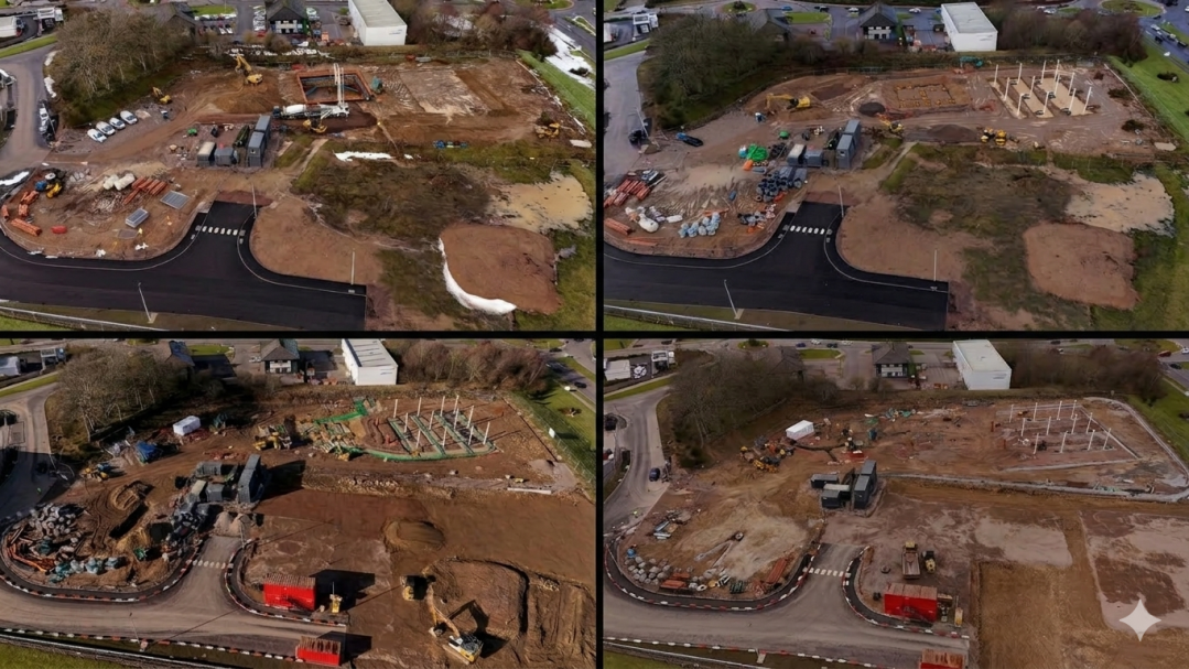 4 images of Aberdeen Costco petrol station during construction 